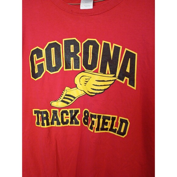 Corona track and field red color tee rare size xxxl 3xl gildan - Picture 2 of 3